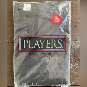 NWT Players Big Man Brief Men 5X Size 58-60 Combed Cotton Solid Black Underwear